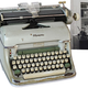 Joseph Stefano’s typewriter and the Pyscho screenwriter at his desk courtesy of The Telegraph